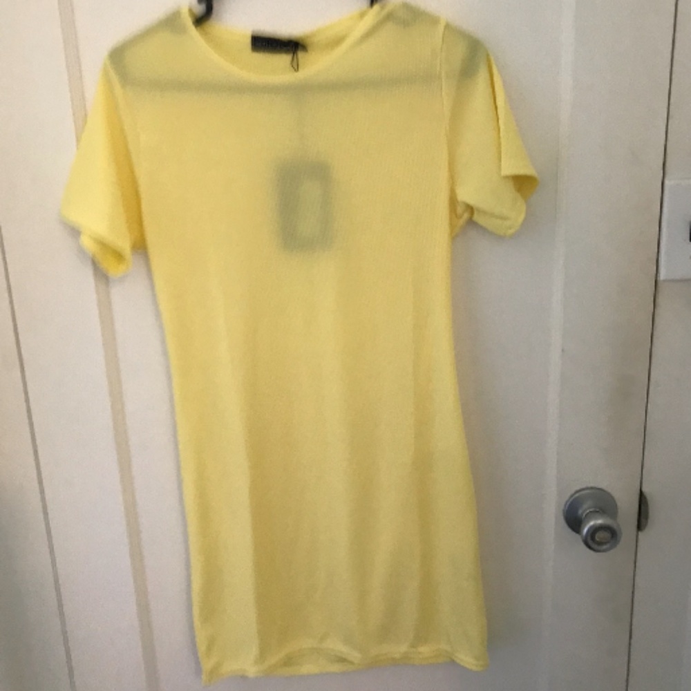 Short Sleeve Ribbed T-shirt Dress